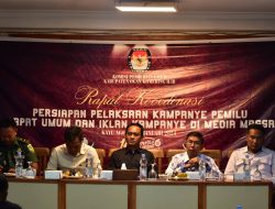 KPU OKI Gelar Rakor Persiapan Pelaksanaan Kampanye Pemilu, Rapat Umum dan Iklan Kampanye di Media Massa