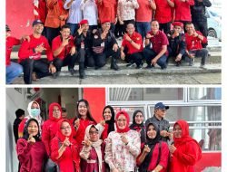 Neta Indian SP, Didampingi Sang Suami, Kembalikan Formulir Bacawabup Di Kantor PDIP
