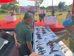 137 Senpi Rakitan Hasil Serahan Masyarakat OKI Selama Operasi Senpi Musi 2024 Dimusnahkan