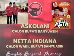 DPP PDIP Turun kan SK Untuk Pasangan Askolani Dan Neta Indian Sebagai Bacalon Bupati Dan Wakil Bupati Banyuasin