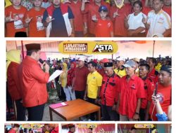 Calon Wakil Bupati H. Askolani Jasi, SH, MH Dan Netta Indian, S.P Resmikan Posko Di Desa kecamatan Makarti Jaya Banyuasin