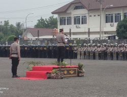 Polres OKI Gelar Apel SISPAMKOTA Dalam Rangka Pilkada 2024