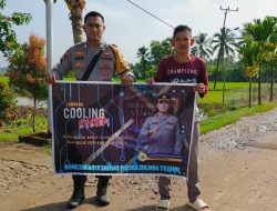 Bhabinkamtibmas Polsek Muara Telang Brigpol Arif Abdullah di Desa Panca Mukti, Kecamatan Muara Telang, Kabupaten Banyuasin