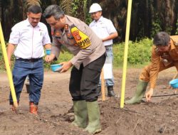 Kapolres Muba dan PT. Guthrindo Pecconina Tanam Jagung untuk Dukung Ketahanan Pangan
