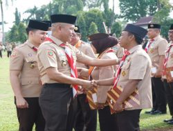 Kasdim 0402/OKI Hadiri Upacara Pramuka di Halaman Pemda OKI
