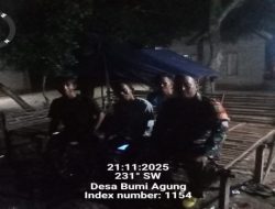 Babinsa Koramil 402-01/Tanjung Lubuk Laksanakan Patroli Siskamling Agar Desa Aman Masyarakat Tenang