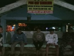 Babinsa 402-01/Tg Lubuk dan Warga Patroli Siskamling Desa Penyandingan