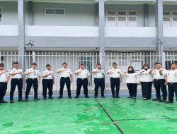 Apel Pagi Perdana Awal Tahun, Petugas Lapas Tanjung Raja Gunakan Seragam Dinas Terbaru