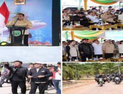 Bupati Banyuasin Askolani Bersama Gubernur Herman Deru Tinjau Jalan Desa Sri Menanti