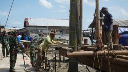 Satgas Pantang Henti, Pondasi Jembatan Gantung Menguat Lewat Pemasangan Tiang Pancang