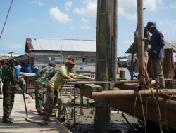Satgas Pantang Henti, Pondasi Jembatan Gantung Menguat Lewat Pemasangan Tiang Pancang