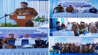 Bupati Banyuasin Tandatangani MoU Dengan Perum Bulog Kenten Palembang