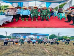 Kasdim 0402/OKI-OI Hadiri Penanaman Jagung Serentak Kuartal I Di Kecamatan Kayuagung