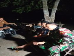 Patroli Siskamling Di Desa Pulau Geronggang Pererat Silahtuhrahmi TNI Dan Masyarakat