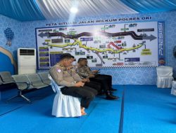 Antisipasi Puncak Mudik, Kapolres OKI Ikuti Arahan Polda Sumsel dari Pos Pelayanan Exit Tol Kayuagung