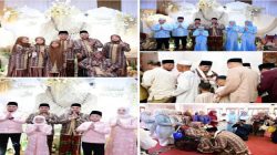 ‎Bupati dan Wakil Bupati Banyuasin Salat Idulfitri 1447 H Bersama Masyarakat di Masjid Agung Al-Amir