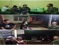 Patroli malam Babinsa Tg Batu Berikan Himbauan Kamtibmas Kepada Warga Cegah Aksi Kriminalitas