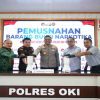 Polres OKI Musnahkan 1 Kg Sabu Hasil Ungkap Kasus di Tulung Selapan, Lempuing Jaya, dan SP Padang