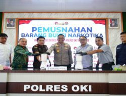 Polres OKI Musnahkan 1 Kg Sabu Hasil Ungkap Kasus di Tulung Selapan, Lempuing Jaya, dan SP Padang