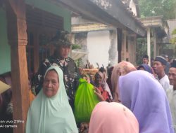 Satgas TMMD Ke-128 Kodim 0402/OKI Gelar Pembagian Bansos di Desa Pematang Sukatani