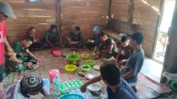 Hangatnya Kebersamaan, TNI dan Warga Pematang Sukatani Santap Siang Bersama di Lokasi TMMD