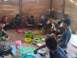 Hangatnya Kebersamaan, TNI dan Warga Pematang Sukatani Santap Siang Bersama di Lokasi TMMD