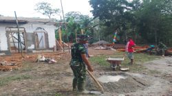 Gotong Royong TNI-Warga Pematang Sukatani, Satgas TMMD Ke- 128 Kodim 0402/OKI Kebut Pembangunan Musholla