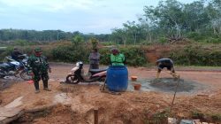 Demi Kemajuan Desa, Satgas TMMD Kodim 0402/OKI Laksanakan Pembukaan Jalan Baru