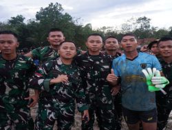 Jalin Silaturahmi, Satgas TMMD Kodim 0402/OKI Gelar Pertandingan Sepak Bola Antar Desa