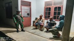 Sinergi Babinsa dan Warga Desa Pengarayan, Koramil 402-01/Tjg Lubuk Gelar Patroli Siskamling dan Antisipasi Bencana