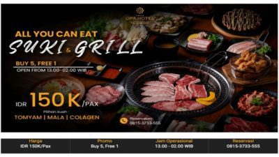 OPA Hotel Palembang Hadirkan Promo All You Can Eat Suki & Grill Mulai IDR 150K/Pax
