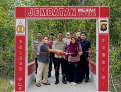 Jembatan Merah Putih Presisi Polres OKI Diresmikan, Permudah Akses Masyarakat dan Anak-Anak Sekolah di Pematang Buluran