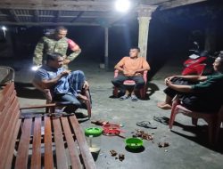 Babinsa Koramil Pedamaran Patroli Siskamling Bersama Warga Desa Maribaya Cegah Gangguan Kamtibmas