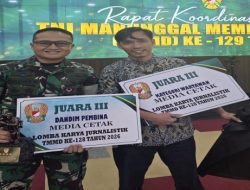 ​Kodim 0402/OKI-OI Raih Juara Lomba Karya Jurnalistik TMMD ke-128 Kategori Media Cetak