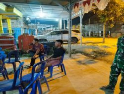 Antisipasi Bencana & Jaga Keamanan, Babinsa Sungai Menang Patroli Malam Bersama Warga