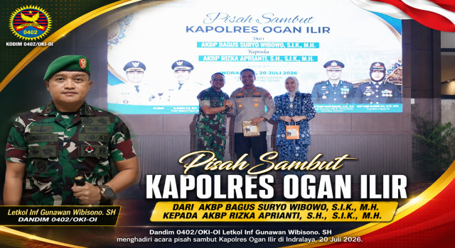 Dandim 0402/OKI-OI Hadiri Pisah Sambut Kapolres Ogan Ilir