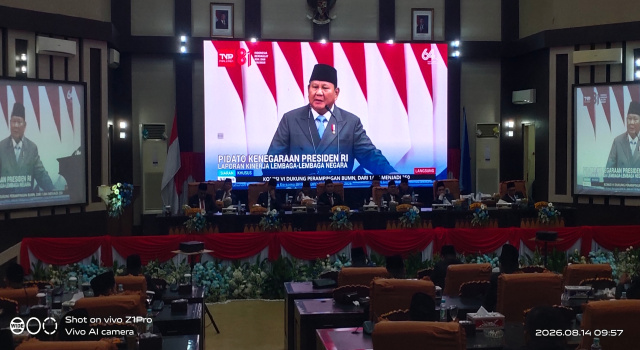 DPRD OKI Gelar Paripurna HUT ke-81 Dalam Rangka Mendengarkan Pidato Presiden Prabowo Subianto