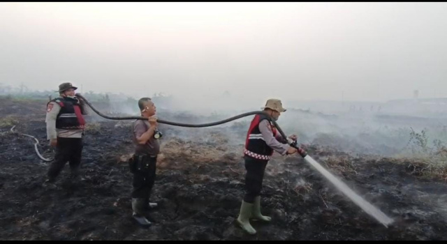 El Niño Mengeringkan Lahan, Polres OKI Bergerak Sebelum Api Membesar