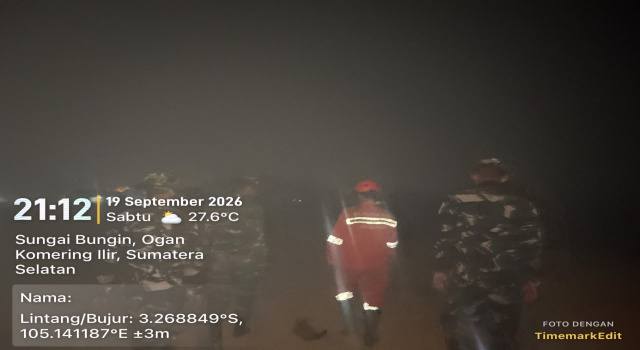 Patroli Malam Tim Satgas Yonif 949 dan Koramil Pampangan, Pastikan Desa Sungai Bungin Nihil Titik Api
