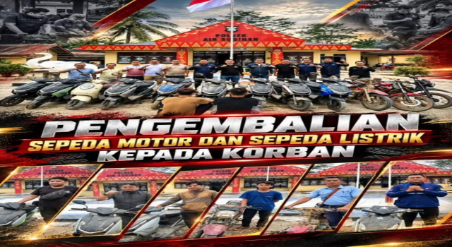 15 Kendaraan Diamankan Polsek Air Sugihan, 7 Unit Sudah Kembali ke Pemilik
